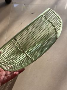 MARKET 99 Fruit Wire Basket for Storage Kitchen Net Cover Vegetable for Dining Table Kitchen Drainer Multi Use Metal Serving Organizer Fruit Bowl Iron Green