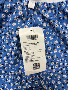 Blue Floral Mini Dress with Criss-Cross Back