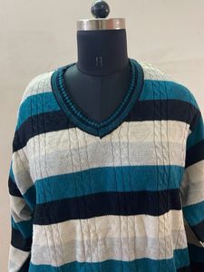 Striped V-Neck Sweater