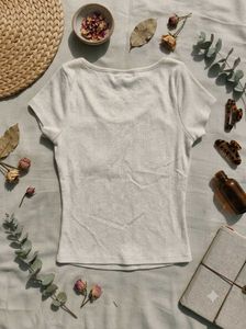 Basic Ribbed Scoop Neck Top