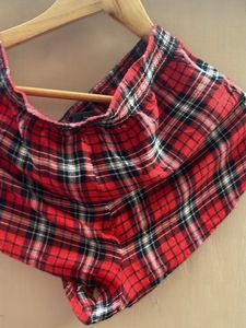 Red Plaid Sleep Shorts