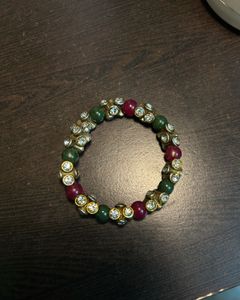 Vintage Holiday Red Green Wire Bracelet 2 in 1