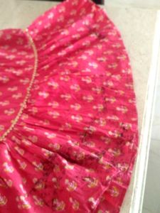 Vibrant Pink Tiered Lehenga Choli Set