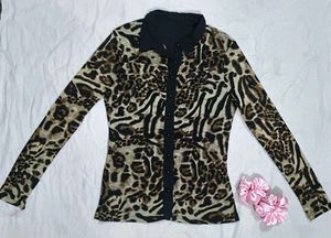 Vintage Animal Print Shirt Typ Top