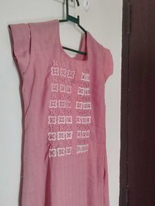Pink Embroidered Kurta