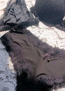 Black Lace Bra and Panty Set