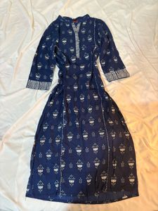 Blue Floral Print Kurta