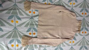 Ribbed Knit Top with Lace Trim