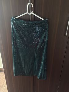 Sparkling Emerald Sequin Skirt