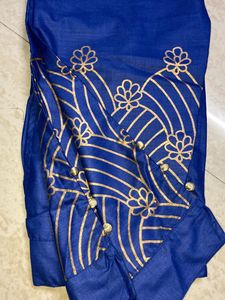 Blue Plazzo With Golden Touch