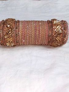 Stunning Rose Gold Embellished Bangles