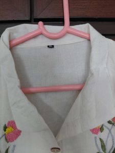 Embroidered Cream Kurta