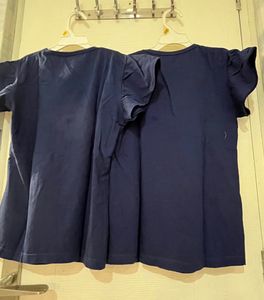 Twin Set Of Beautiful Embroidered Navy Blue Top