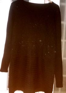 Sparkly Black Tunic Top