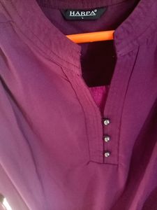 Burgundy Long Sleeve Blouse