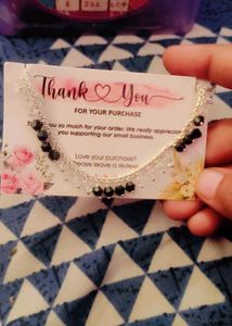 Elegant Black &amp; Crystal Anklet