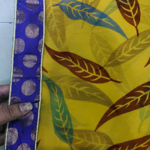 yellow leafs saree listing 1