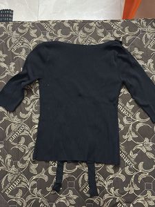 Chic Black Button-Detail Top