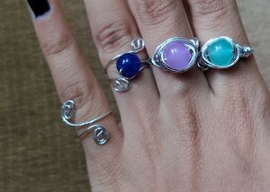 Handmade Wire Wrapped Rings Set