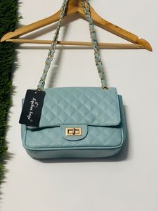 Lychee Blue Quilted Sling Bag