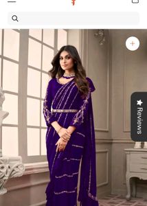 Purple Ready To Wear Georgette Heavy Saree