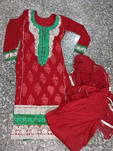 Embroidered Patiala suit