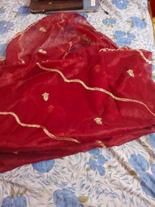 Embroidered maroon Dupatta