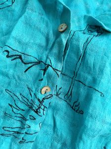 Bohemian Print Button-Up Blouse