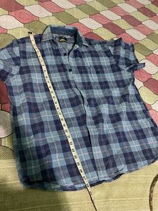 Men's Blue Plaid Casual Shirt