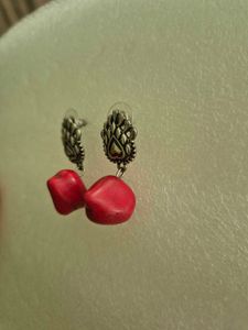 Red Stone Earrings - New