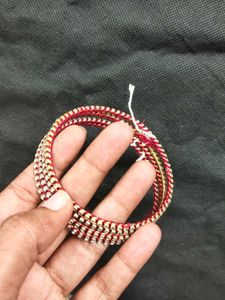 Red &amp; Crystal Bangle Bracelet