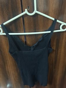 Black Lace Trim Cami Top