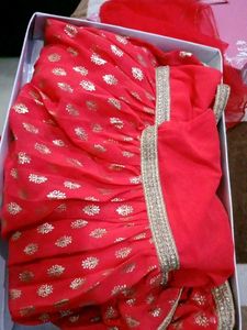 Red & Gold Ethnic Skirt Set