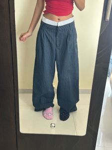 Striped Wide-Leg Pants