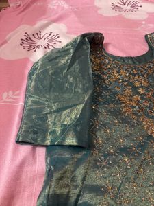 Embroidered Teal Kurta Set