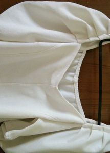 Elegant White Puff Sleeve Sweetheart Neck Top
