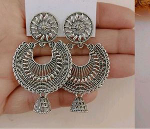 Oxidized Silver Jhumka combo of 6