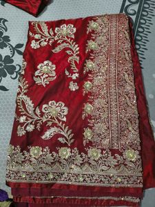 Beautiful Red Banarasi Saree