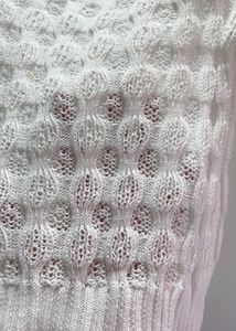 Chrochet White Puff Sleeve Knit Top