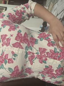 Floral Print Button-Up kurta