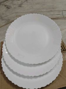 Set of 3 White Dinner Plates