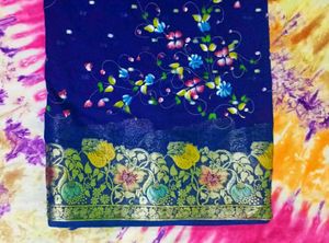 Purple Embroidered Party Wear Saree