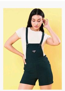 Casual Solid Corduroy Dungaree