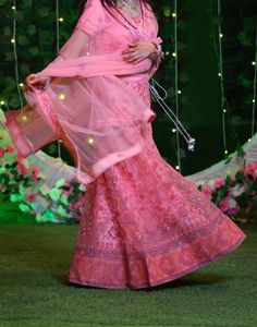 Designer Sabhyasachi Concept Pink Lehnga - Size S