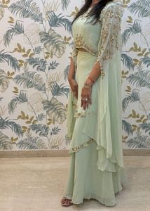 Mint Green Sequined Lehenga Set