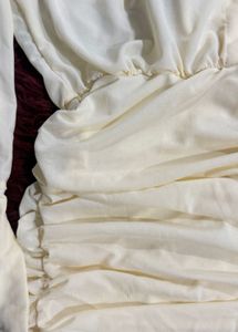 Cream Ruched Mini Dress