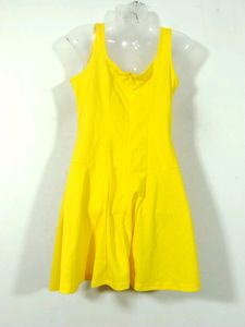 Vibrant Yellow A-Line Dress