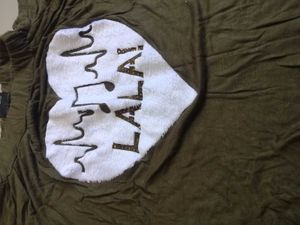 Olive Green T-Shirt with Heart Graphic
