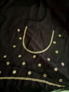 Deep Plum Fancy Saree with Designer Blouse Piece