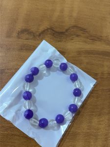 Purple & Clear Beaded Bracelet